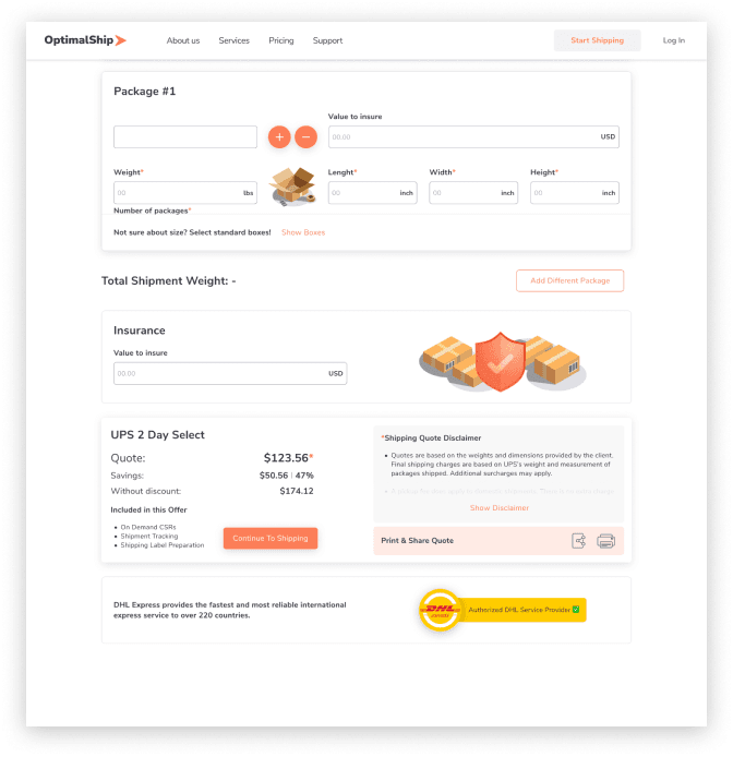 Personalized Shipping Quotes